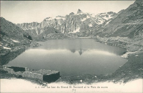 Alte Ansichtskarte St-Bernard, Le Lac du Grand St. Bernard et le Pain de sucre