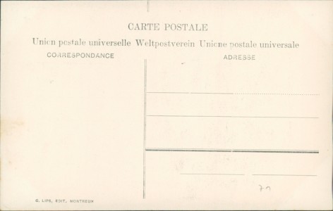 Adressseite der Ansichtskarte Vevey, Cortège de la fête des vignerons 1905. Costumes des 22 cantons