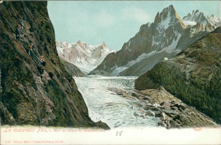 Alte Ansichtskarte Chamonix, Le mauvais Pas, la Mer de Glace et Montanvert