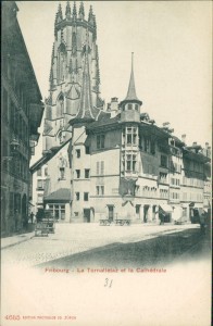 Alte Ansichtskarte Fribourg / Freiburg, La Rornalletaz et la Cathédrale