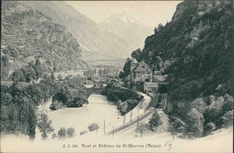 Alte Ansichtskarte Saint-Maurice, Pont et Château, Bahnstrecke