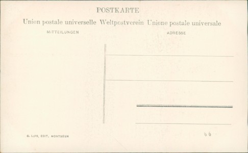 Adressseite der Ansichtskarte Vevey, Cortège de la fête des vignerons 1905. Char de pales