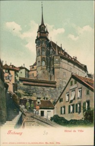 Alte Ansichtskarte Fribourg / Freiburg, Hôtel de Ville