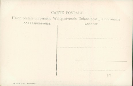 Adressseite der Ansichtskarte Vevey, Cortège de la fête des vignerons 1905. Mr. Curat et les armaillis