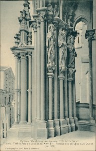 Alte Ansichtskarte Lausanne, Cathédrale, Porche des groupes Sud-Ouest