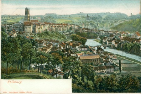 Alte Ansichtskarte Fribourg / Freiburg, Panorama