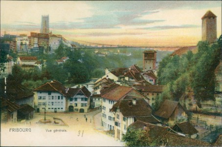 Alte Ansichtskarte Fribourg / Freiburg, Vue générale