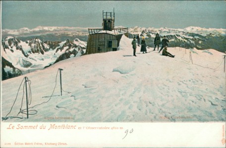 Alte Ansichtskarte Chamonix, Le Sommet du Montblanc et l'Observatoire