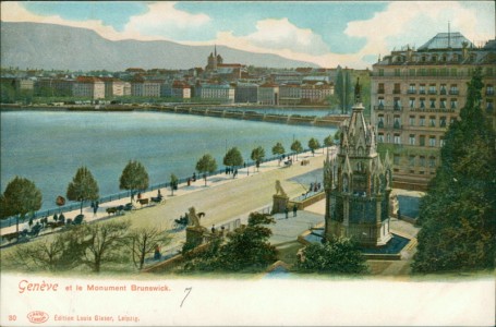 Alte Ansichtskarte Genève / Genf, Genève et le Monument Brunswick