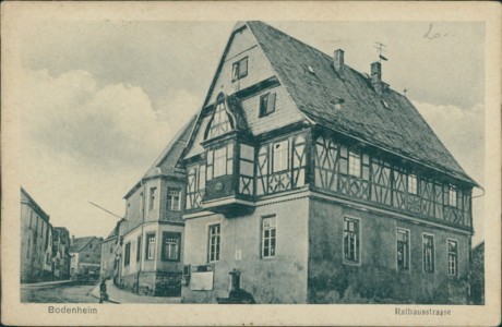 Alte Ansichtskarte Bodenheim, Rathausstrasse