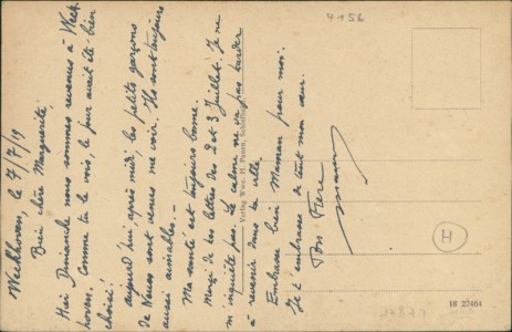 Adressseite der Ansichtskarte Willich-Schiefbahn, Kirchplatz