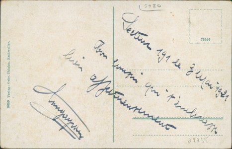 Adressseite der Ansichtskarte Eschweiler, Am Markt