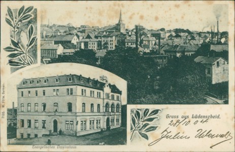 Alte Ansichtskarte Lüdenscheid, Teilansicht, Evangelisches Vereinshaus