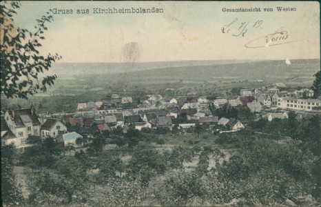 Alte Ansichtskarte Kirchheimbolanden, Gesamtansicht von Westen