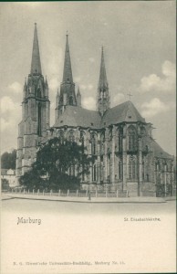 Alte Ansichtskarte Marburg, St. Elisabethkirche