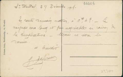 Adressseite der Ansichtskarte St. Wendel, Bahnhofstraße