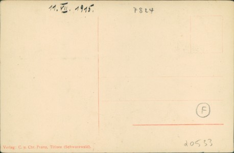 Adressseite der Ansichtskarte Hinterzarten, Blick vom Scheibenfelsen
