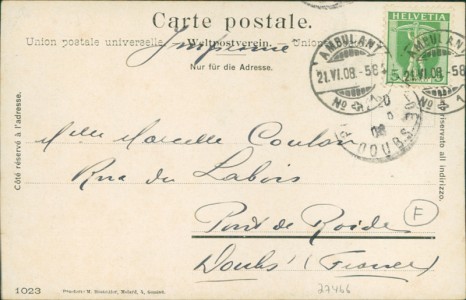 Adressseite der Ansichtskarte Berner Trachten - Costumes Bernois, Frauen in Tracht