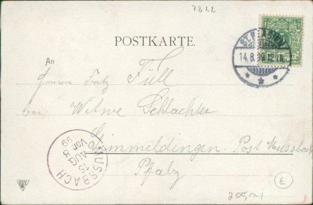 Adressseite der Ansichtskarte St. Blasien, Gesamtansicht