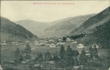 Alte Ansichtskarte St. Blasien-Menzenschwand, Gesamtansicht