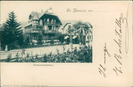 Alte Ansichtskarte St. Blasien, Schwarzwaldhaus