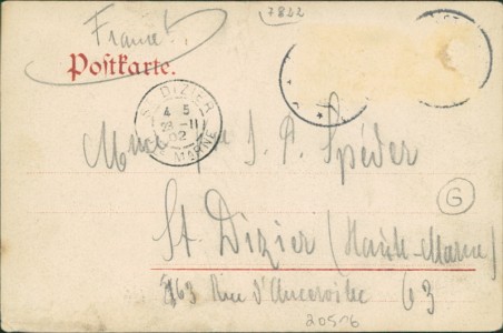 Adressseite der Ansichtskarte St. Blasien, Hotel Krone, Bes. Otto Mayer