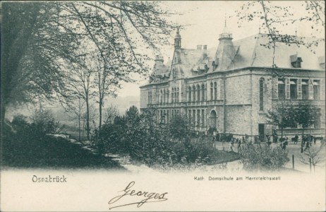 Alte Ansichtskarte Osnabrück, Kath. Domschule am Herrnteichswall