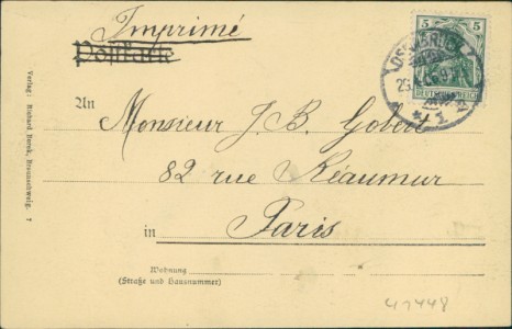 Adressseite der Ansichtskarte Osnabrück, Waterlootor