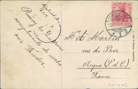 Adressseite der Ansichtskarte Osnabrück, Stadt-Theater