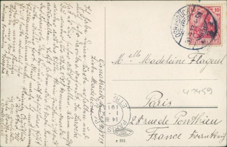 Adressseite der Ansichtskarte Osnabrück, Vitischanze