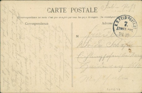 Adressseite der Ansichtskarte Évin-Malmaison, Fabrique de Chicorée