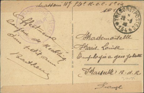 Adressseite der Ansichtskarte Recklinghausen, Paulusstrasse