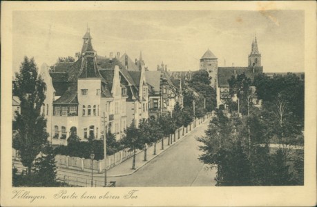 Alte Ansichtskarte Villingen, Partie beim oberen Tor