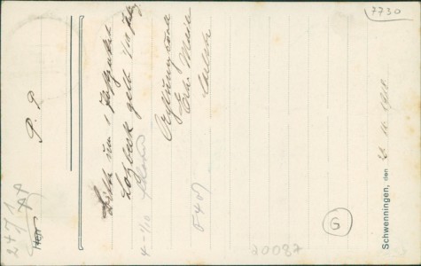 Adressseite der Ansichtskarte Schwenningen a. Neckar, Erh. Maier, Colonialwaren und Delikatessen